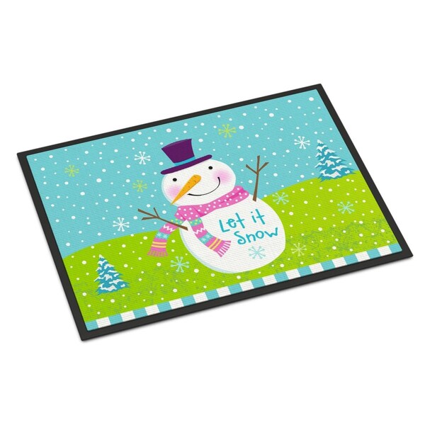 Carolines Treasures 24 x 36 in. Christmas Snowman Let it Snow Indoor or Outdoor Mat VHA3017JMAT - main